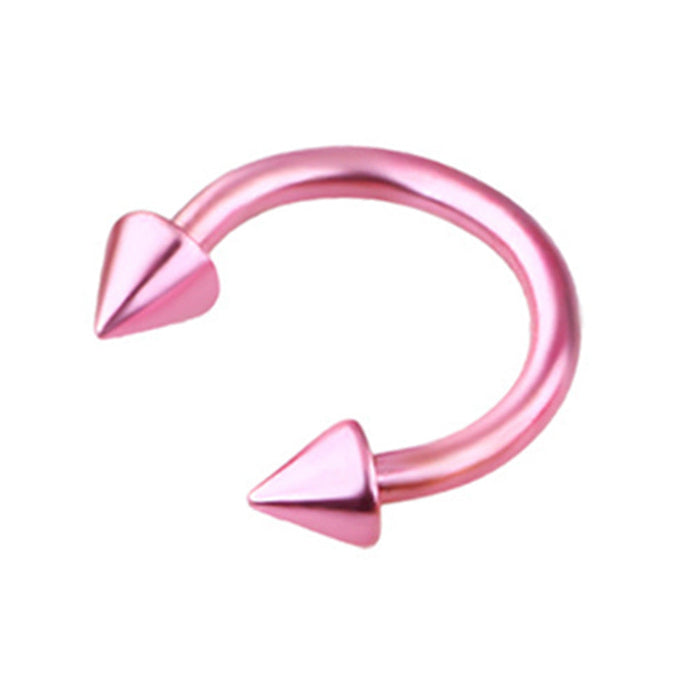 Wholesale stainless steel nose ring nose nails JDC-NS-Chengy005 Piercings 辰亚 pink Wholesale Jewelry JoyasDeChina Joyas De China