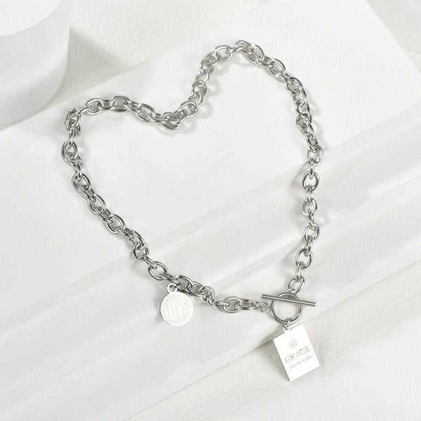 Wholesale stainless steel O word necklace JDC-NE-YinX031 NECKLACE 伊杏 Wholesale Jewelry JoyasDeChina Joyas De China