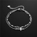 Wholesale stainless steel oil dripping cross double-layer Bracelet JDC-BT-Mingm005 Bracelets 敏萌 Wholesale Jewelry JoyasDeChina Joyas De China