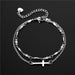 Wholesale stainless steel oil dripping cross double-layer Bracelet JDC-BT-Mingm005 Bracelets 敏萌 Round bead + sl66 Wholesale Jewelry JoyasDeChina Joyas De China