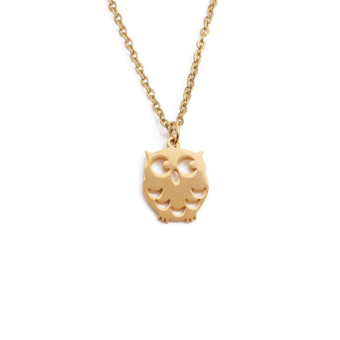 Wholesale Stainless Steel Owl Necklace JDC-NE-ChanX005 Necklaces 昌鑫 CX-SN00149QZ gold Wholesale Jewelry JoyasDeChina Joyas De China