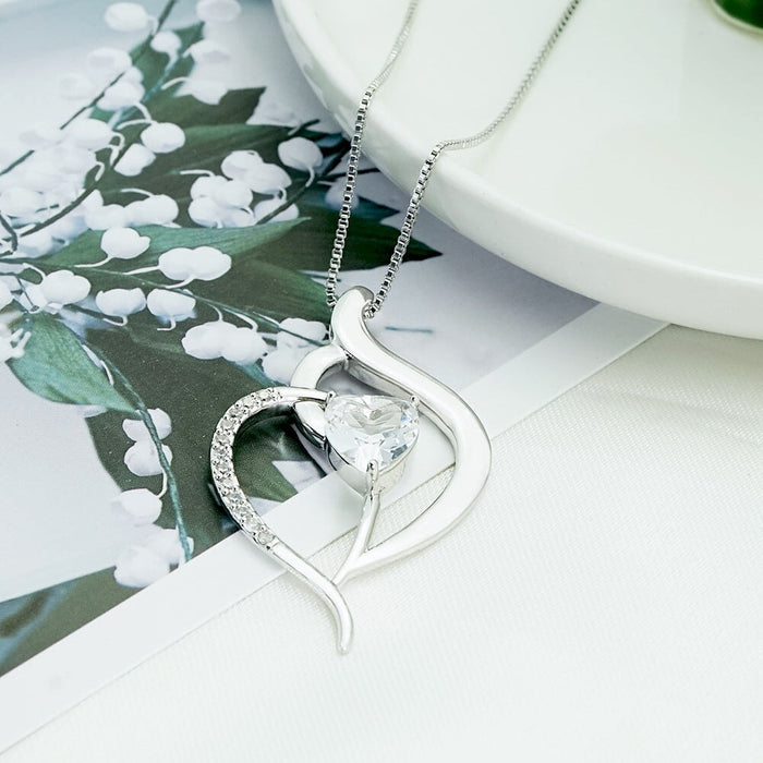 Wholesale stainless steel Peach Heart Diamond mother's Day Necklace JDC-NE-Mail005 Necklaces 麦伦 Wholesale Jewelry JoyasDeChina Joyas De China