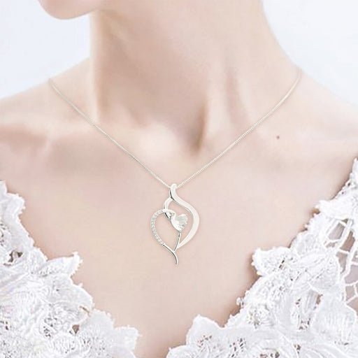 Wholesale stainless steel Peach Heart Diamond mother's Day Necklace JDC-NE-Mail005 Necklaces 麦伦 Wholesale Jewelry JoyasDeChina Joyas De China
