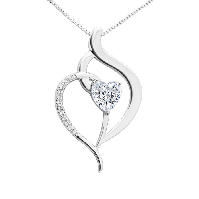 Wholesale stainless steel Peach Heart Diamond mother's Day Necklace JDC-NE-Mail005 Necklaces 麦伦 Smooth peach heart Wholesale Jewelry JoyasDeChina Joyas De China