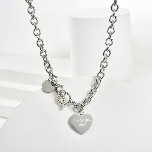 Wholesale stainless steel peach heart necklace JDC-NE-YinX022 NECKLACE 伊杏 Wholesale Jewelry JoyasDeChina Joyas De China