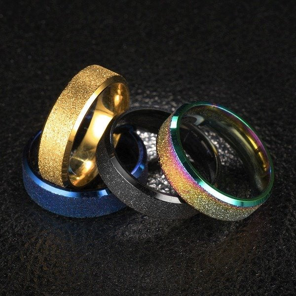 Wholesale Stainless steel pearl sand ring JDC-RS-TS029 Rings 腾穗 Wholesale Jewelry JoyasDeChina Joyas De China