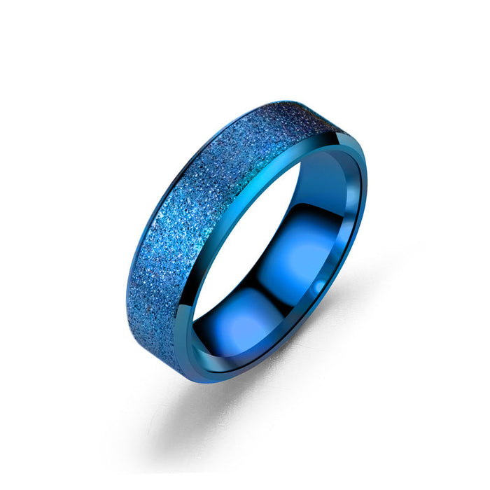 Wholesale Stainless steel pearl sand ring JDC-RS-TS029 Rings 腾穗 6MMblue 5# Wholesale Jewelry JoyasDeChina Joyas De China