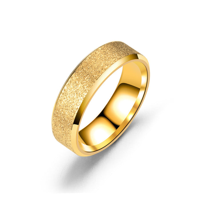 Wholesale Stainless steel pearl sand ring JDC-RS-TS029 Rings 腾穗 6MMgold 5# Wholesale Jewelry JoyasDeChina Joyas De China