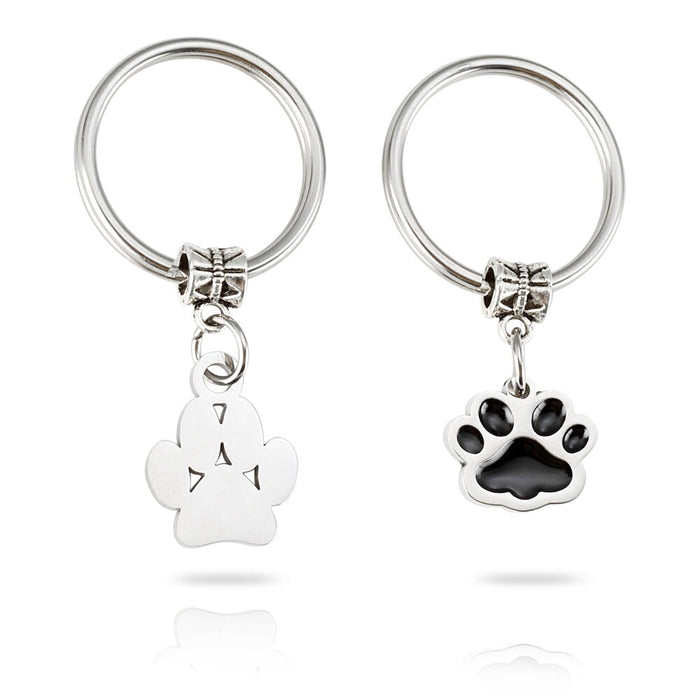 Wholesale Stainless Steel Pet Footprint Keychain JDC-KC-Mail004 Keychains 麦伦 Wholesale Jewelry JoyasDeChina Joyas De China