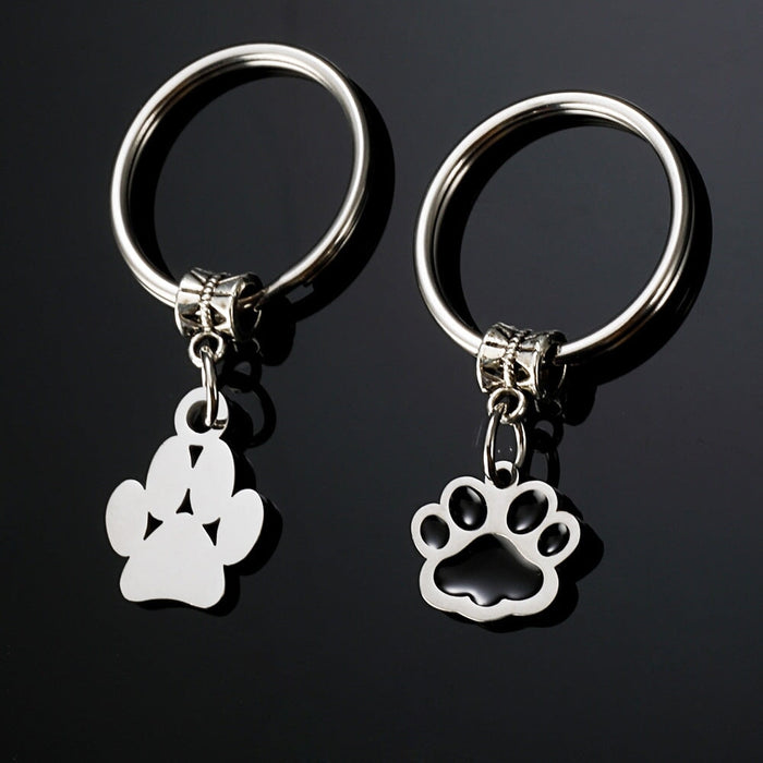 Wholesale Stainless Steel Pet Footprint Keychain JDC-KC-Mail004 Keychains 麦伦 Wholesale Jewelry JoyasDeChina Joyas De China