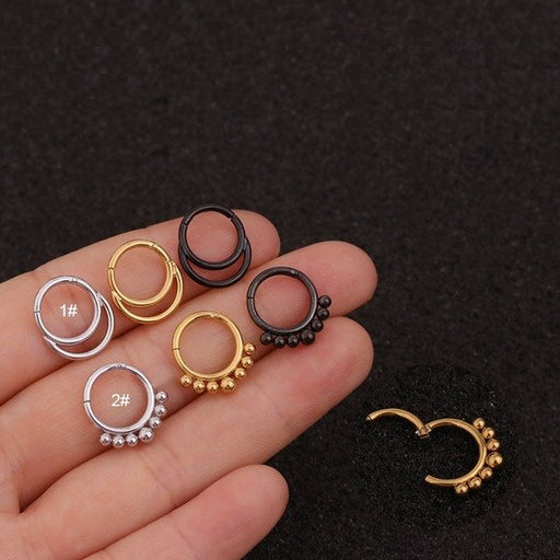 Wholesale Stainless Steel Piercing Nose Ring MOQ≥2 JDC-NS-HengS013 Piercings 亨森 gold 2 minimum 2 pieces for wholesale Wholesale Jewelry JoyasDeChina Joyas De China