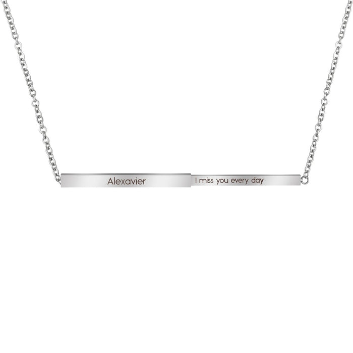 Wholesale stainless steel retractable mother's Day Necklace JDC-NE-Mail018 Necklaces 麦伦 steel color + letter Wholesale Jewelry JoyasDeChina Joyas De China