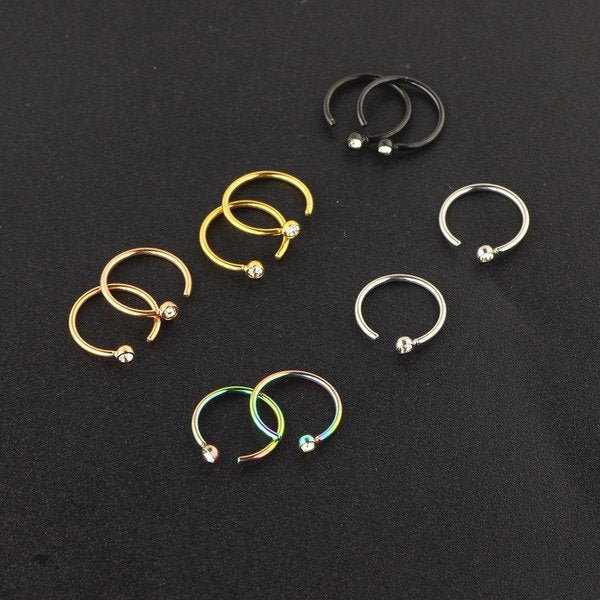 Wholesale Stainless Steel Rhinestone Nose Ring JDC-NS-Fanp009 Piercings 梵佩 Wholesale Jewelry JoyasDeChina Joyas De China