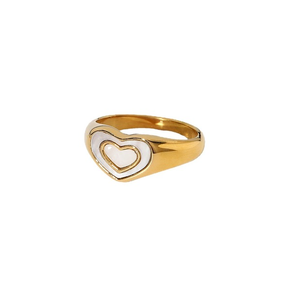 Bulk Jewelry Wholesale stainless steel Rings 18K gold metal love hear JDC-RS-JD004 Wholesale factory from China YIWU China