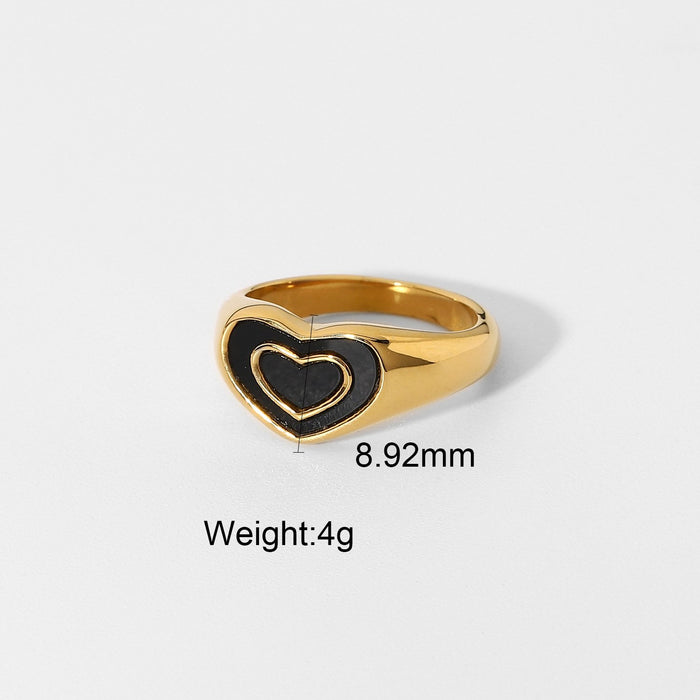 Bulk Jewelry Wholesale stainless steel Rings 18K gold metal love hear JDC-RS-JD004 Wholesale factory from China YIWU China
