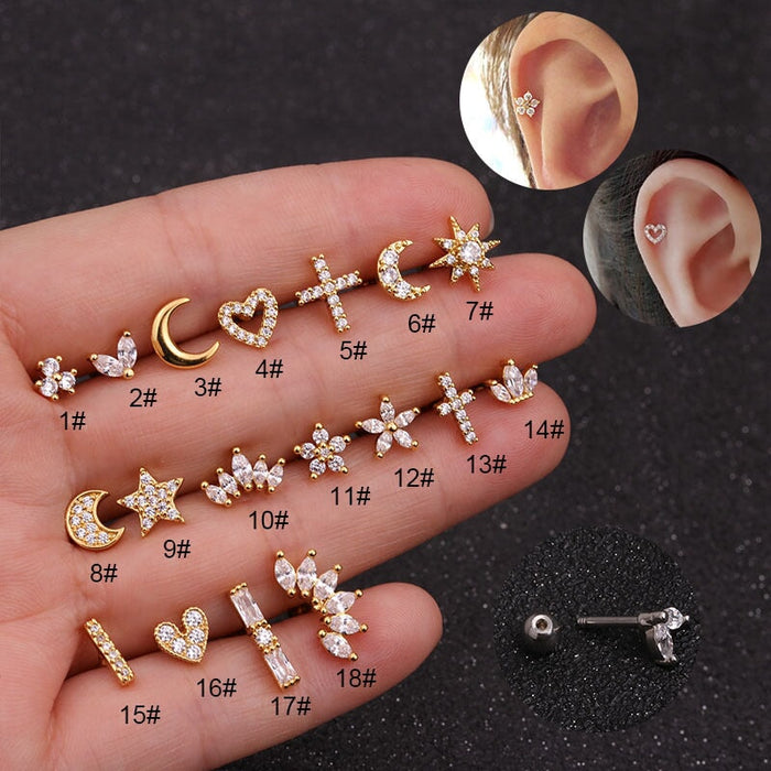 Wholesale stainless steel rod Earrings JDC-ES-Henst002 Earrings 亨森 1 gold Wholesale Jewelry JoyasDeChina Joyas De China