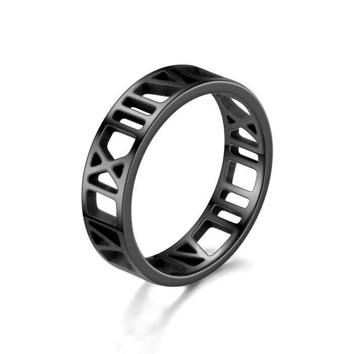 Wholesale Stainless steel roman ring JDC-RS-TS011 Rings 腾穗 6MMblack 6# Wholesale Jewelry JoyasDeChina Joyas De China