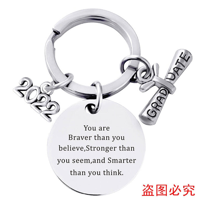 Wholesale Stainless Steel Round Graduation Season Gift Metal Keychain JDC-KC-GangGu001 Keychains 钢古 2022BYY009 Wholesale Jewelry JoyasDeChina Joyas De China