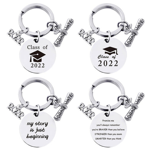 Wholesale Stainless Steel Round Graduation Season Gift Metal Keychain JDC-KC-GangGu001 Keychains 钢古 Wholesale Jewelry JoyasDeChina Joyas De China