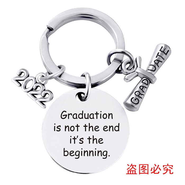 Wholesale Stainless Steel Round Graduation Season Gift Metal Keychain JDC-KC-GangGu001 Keychains 钢古 Wholesale Jewelry JoyasDeChina Joyas De China