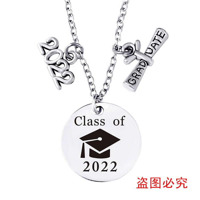 Wholesale Stainless Steel Round Graduation Season Necklace JDC-NE-GangGu002 Necklaces 钢古 2022BYY001 Wholesale Jewelry JoyasDeChina Joyas De China