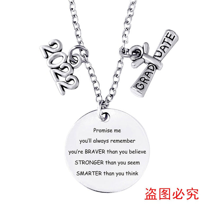 Wholesale Stainless Steel Round Graduation Season Necklace JDC-NE-GangGu002 Necklaces 钢古 2022BYY004 Wholesale Jewelry JoyasDeChina Joyas De China