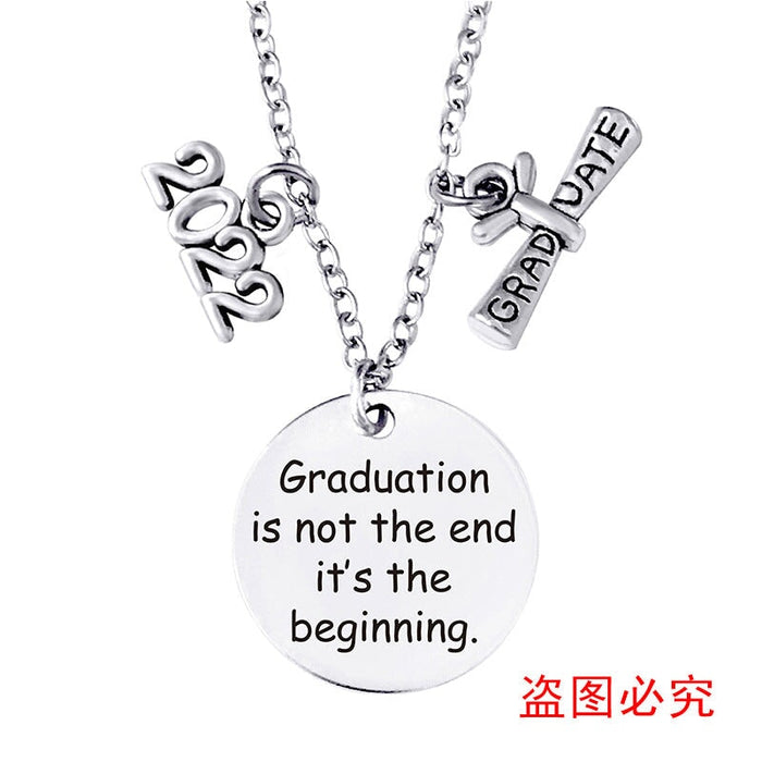 Wholesale Stainless Steel Round Graduation Season Necklace JDC-NE-GangGu002 Necklaces 钢古 2022BYY005 Wholesale Jewelry JoyasDeChina Joyas De China