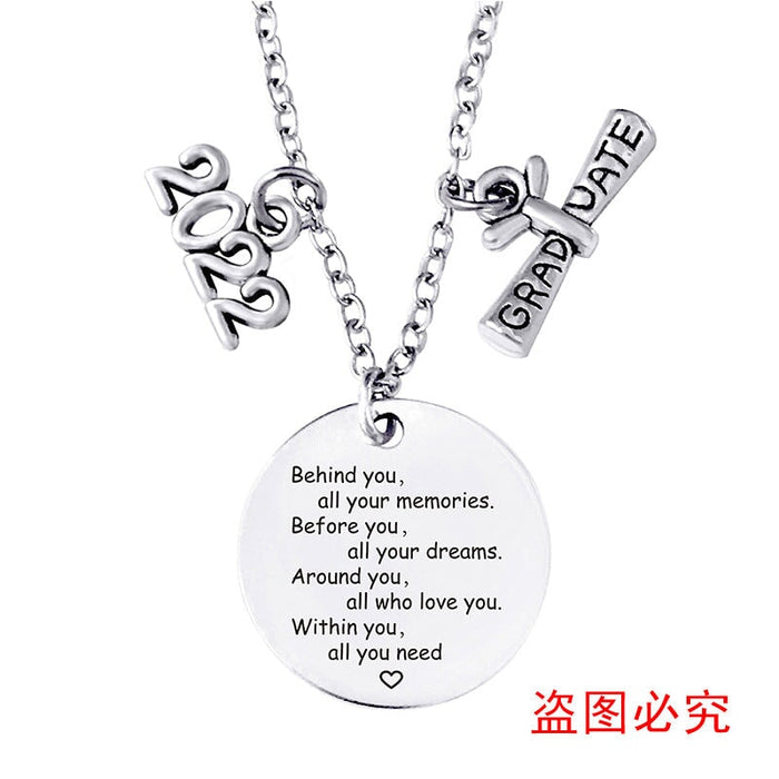 Wholesale Stainless Steel Round Graduation Season Necklace JDC-NE-GangGu002 Necklaces 钢古 2022BYY007 Wholesale Jewelry JoyasDeChina Joyas De China