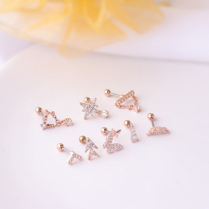 Wholesale stainless steel screw screw screw ball piercing stud earrings MOQ≥2 JDC-ES-Henst008 Piercings 亨森 Wholesale Jewelry JoyasDeChina Joyas De China