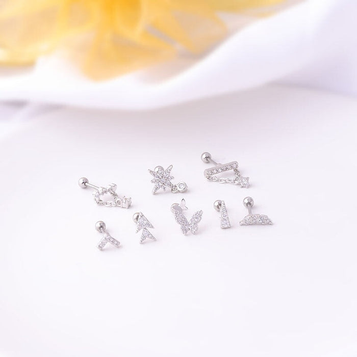 Wholesale stainless steel screw screw screw ball piercing stud earrings MOQ≥2 JDC-ES-Henst008 Piercings 亨森 Wholesale Jewelry JoyasDeChina Joyas De China