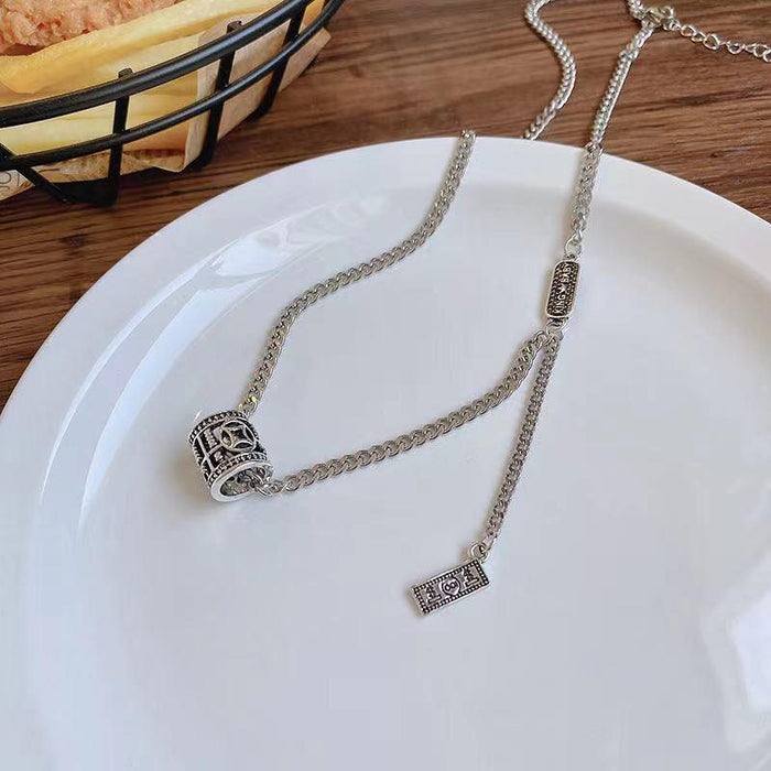 Bulk Jewelry Wholesale stainless steel silver hip hop necklace sweater chain pendant JDC-NE-L014 Wholesale factory from China YIWU China