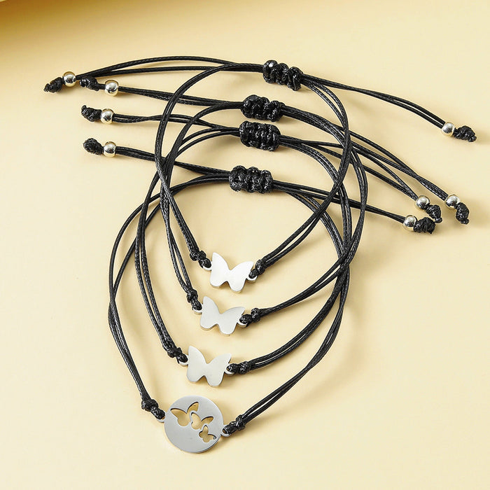 Wholesale stainless steel skeleton butterfly mother's day card knit bracelet JDC-BT-LanT004 Bracelet 阆天 Wholesale Jewelry JoyasDeChina Joyas De China