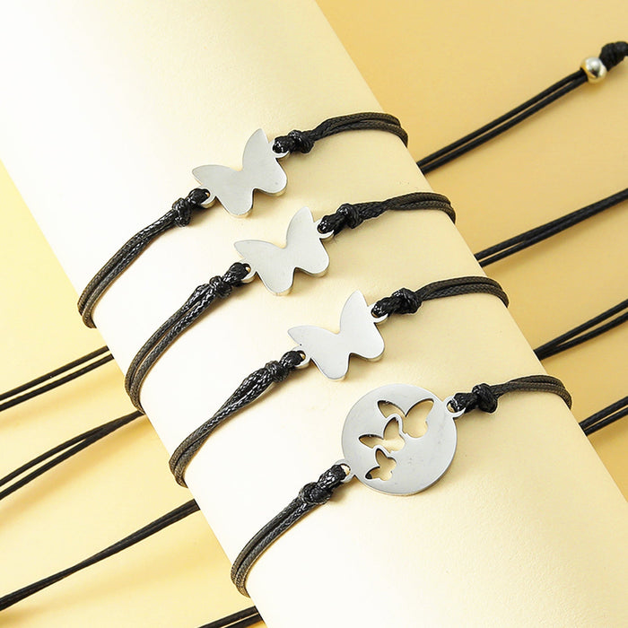 Wholesale stainless steel skeleton butterfly mother's day card knit bracelet JDC-BT-LanT004 Bracelet 阆天 Wholesale Jewelry JoyasDeChina Joyas De China