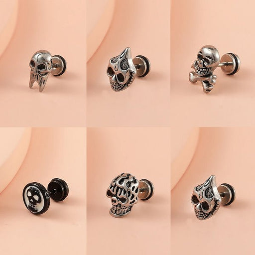 Wholesale stainless steel skull earrings JDC-ES-D753 Earrings 晴雯 Wholesale Jewelry JoyasDeChina Joyas De China