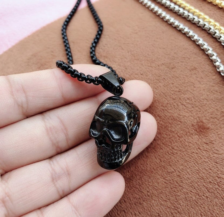 Wholesale Stainless Steel Skull Necklace JDC-NE-Saip001 Necklaces 赛蒲 black Wholesale Jewelry JoyasDeChina Joyas De China