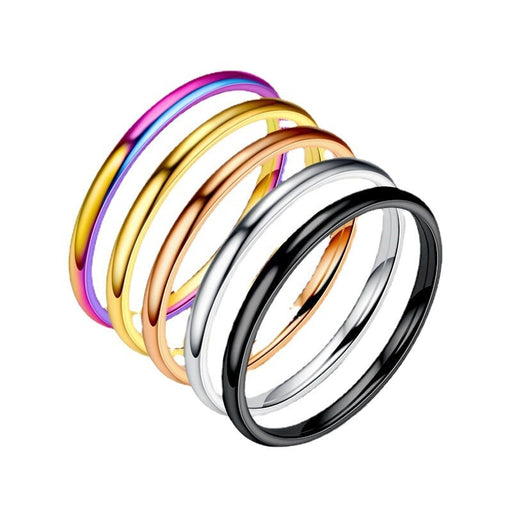 Wholesale stainless steel smooth couple rings JDC-RS-Dingc010 Rings 顶潮 Wholesale Jewelry JoyasDeChina Joyas De China