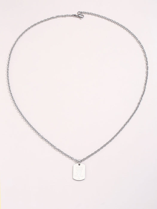 Wholesale Stainless Steel Square Pendant Necklace Sweater Chain JDC-NE-MiMeng012 Necklaces 米萌 Wholesale Jewelry JoyasDeChina Joyas De China