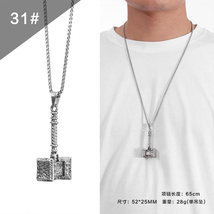 Wholesale Stainless Steel Sweater Chain Alloy Pendant Necklaces pack of 2 JDC-NE-QZ001 Necklaces JoyasDeChina 31 MINIMUM 2 Wholesale Jewelry JoyasDeChina Joyas De China