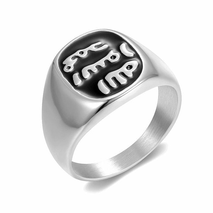 Wholesale Stainless Steel Symbol Men's Ring JDC-MRS-FY003 Rings 福友 silver color US size 6 Wholesale Jewelry JoyasDeChina Joyas De China