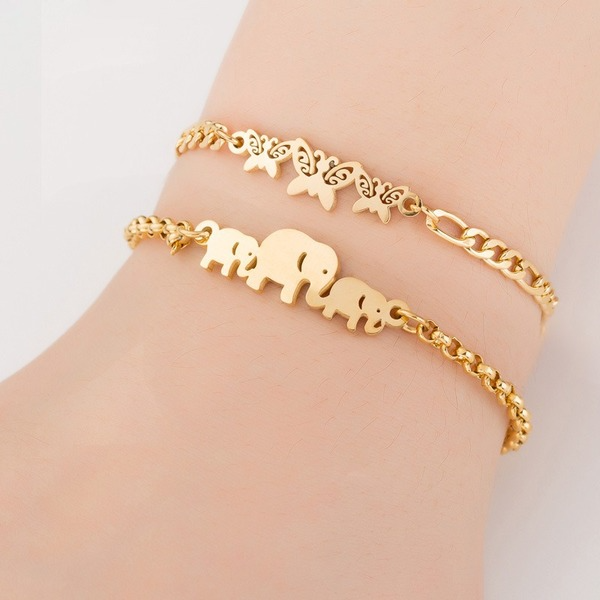 Bulk Jewelry Wholesale stainless steel three butterfly elephant bracelets JDC-ST-L039 Wholesale factory from China YIWU China