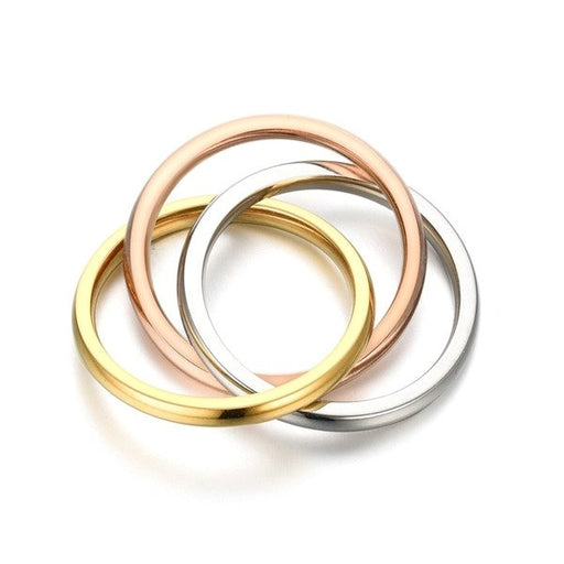Wholesale Stainless steel three-ring interlocking ring JDC-RS-TS005 Rings 腾穗 Wholesale Jewelry JoyasDeChina Joyas De China