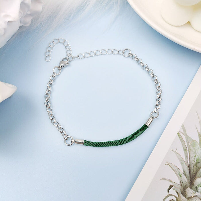 Wholesale Stainless Steel Titanium Steel Couple Friends Bracelet JDC-BT-ZiR007 Bracelet 孜瑞 dark green Wholesale Jewelry JoyasDeChina Joyas De China