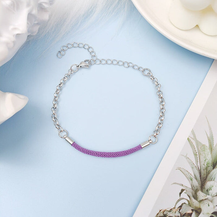 Wholesale Stainless Steel Titanium Steel Couple Friends Bracelet JDC-BT-ZiR007 Bracelet 孜瑞 purple Wholesale Jewelry JoyasDeChina Joyas De China