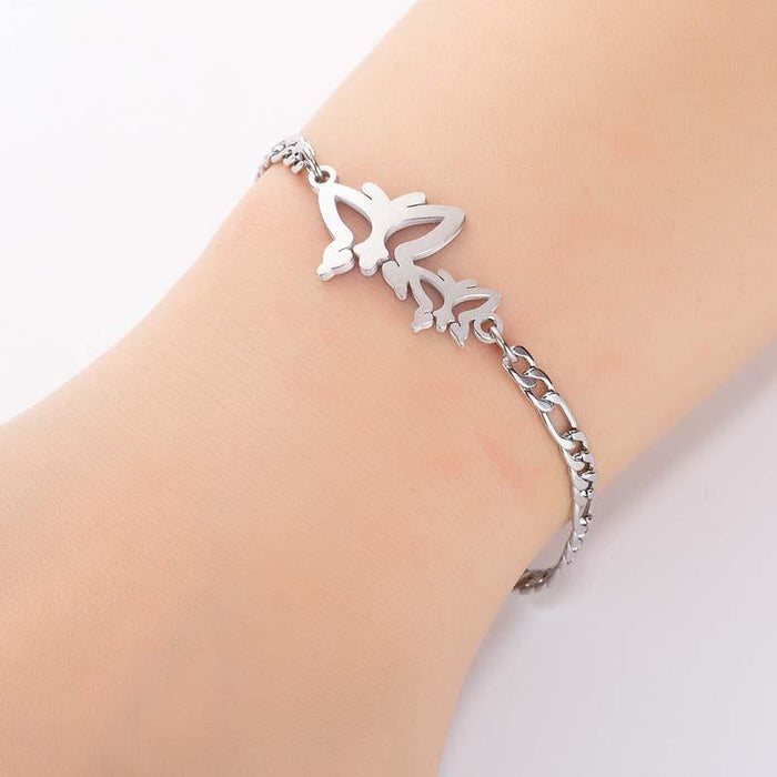 Bulk Jewelry Wholesale stainless steel two butterfly bracelets  JDC-ST-L041 Wholesale factory from China YIWU China