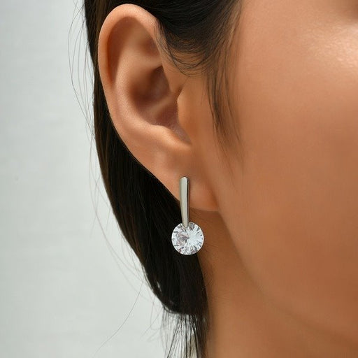 Wholesale stainless steel Zircon Earrings JDC-ES-MiMeng006 Earrings 米萌 Wholesale Jewelry JoyasDeChina Joyas De China
