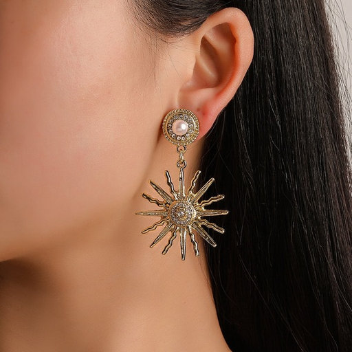 Bulk Jewelry Wholesale star awn sunflower pearl earrings JDC-ES-A052 Wholesale factory from China YIWU China