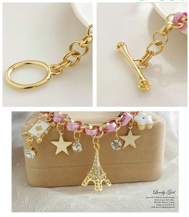 Wholesale star flower playing card love alloy bracelet JDC-BT-RL035 Bracelet 瑞列 Wholesale Jewelry JoyasDeChina Joyas De China