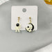 Wholesale star moon astronaut asymmetric S925 silver needle Earrings JDC-ES-HZQ009 Earrings 青之荷 LUOXUAN HEISE Wholesale Jewelry JoyasDeChina Joyas De China