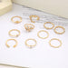 Wholesale Star Moon Diamond Heart Pearl Leaf 10 Piece Set Alloy Ring JDC-RS-F083 Rings 韩之尚 Wholesale Jewelry JoyasDeChina Joyas De China