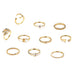Wholesale Star Moon Diamond Heart Pearl Leaf 10 Piece Set Alloy Ring JDC-RS-F083 Rings 韩之尚 Wholesale Jewelry JoyasDeChina Joyas De China